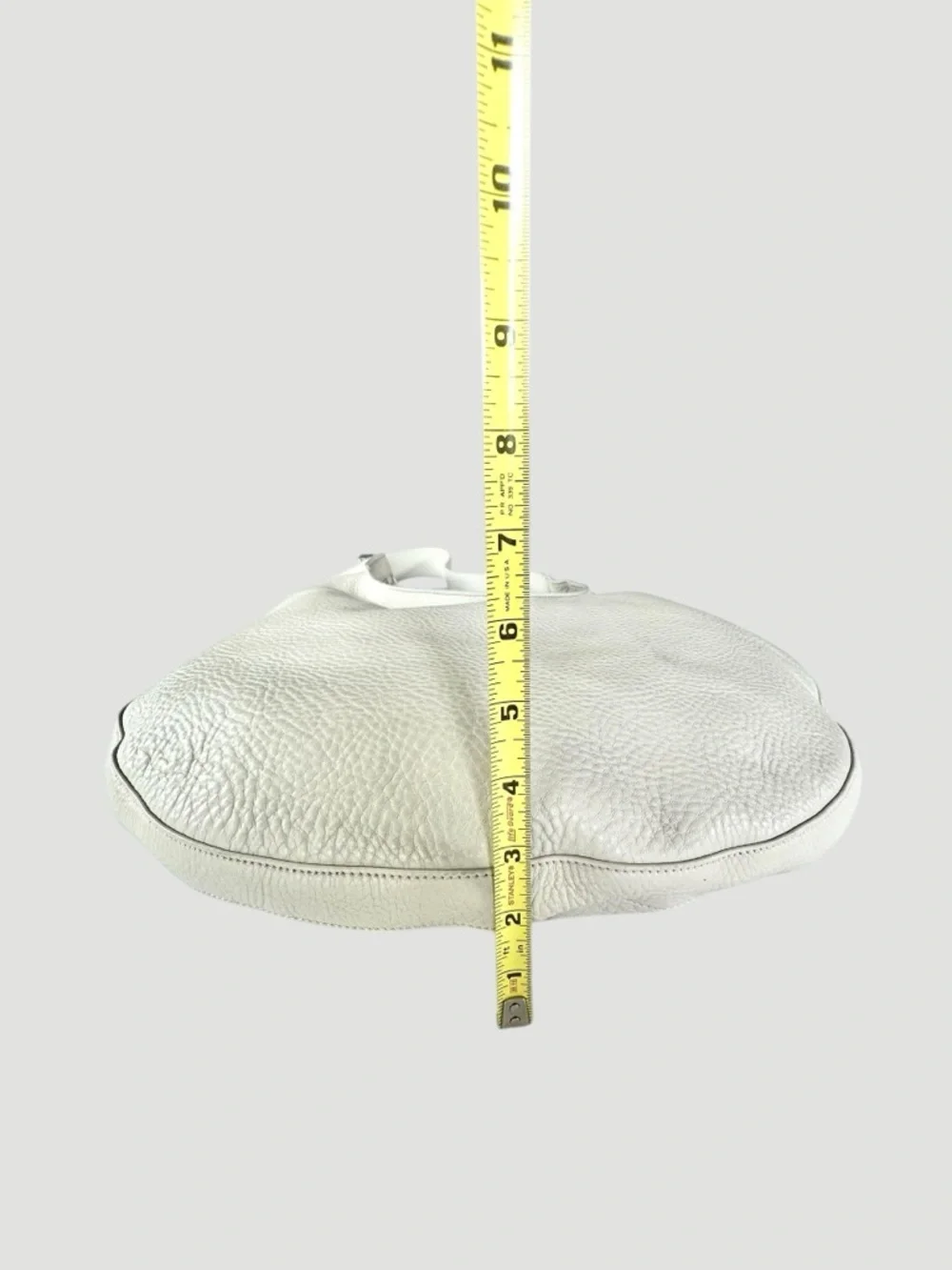 Donald J. Pliner White Leather Pebbled Hobo Shoulder Bag - Picture 9 of 13